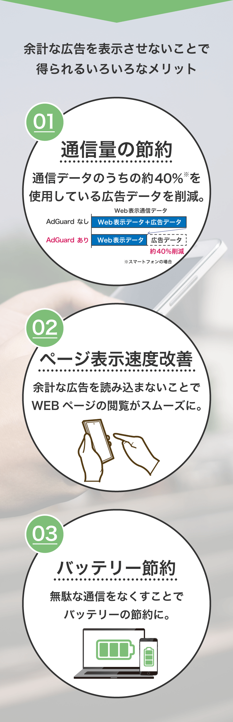 余計な広告を表示させないことで得られるメリット